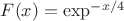 $F(x)=\exp^{-x/4}$