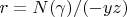 $r=N(\gamma)/(-yz)$