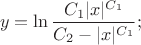 $$y=\ln\frac{C_1|x|^{C_1}}{C_2-|x|^{C_1}};$$