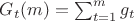 $G_t(m)=\sum_{t=1}^m g_t$