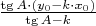 $\frac{\tg A \cdot (y_0-k \cdot x_0)}{\tg A - k}$