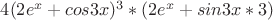 $4(2e^x+cos3x)^3*(2e^x+sin3x*3)$