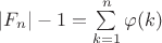 $|F_n|-1=\sum\limits_{k=1}^{n} \varphi(k)$