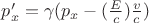 $p_x' = \gamma(p_x - (\frac{E}{c}) \frac{v}{c})$