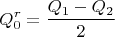 $$Q_0^r=\frac{Q_1-Q_2}{2}$$