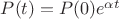 $P(t) = P(0) e^{\alpha t}$ $P(t) = P(0) e^{\alpha t}$