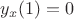 $y_{x}(1)=0$
