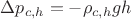 $\Delta p_{c,h}=-\rho _{c,h}gh$