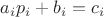 $a_i p_i + b_i = c_i$