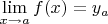 $\lim\limits_{x\to a}f(x)=y_a$