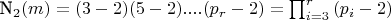 N_2(m)=(3-2)(5-2)....(p_r-2)= \prod_{i=3}^{r}{(p_i-2)}