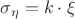 $\sigma_\eta=k \cdot \xi $