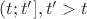 $(t;t'], t'>t$