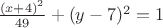 $\frac {(x+4)^2}{49}+(y-7)^2=1$