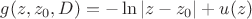 $g(z,z_0,D)=-\ln |z-z_0| + u(z)$