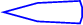$$\begin{tikzpicture}\draw [blue, thick] (2.41,0.18) -- (1.75,0) -- (2.41,-.18) -- (3.24,-.22) -- (3.28,-.1) -- (3.28,.1) -- (3.24,.22) -- (2.41,0.18);\end{tikzpicture}$$