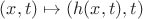 $(x,t)\mapsto (h(x,t),t) $