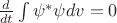 $\frac{d}{dt}\int \psi^{*} \psi dv = 0$ $\frac{d}{dt}\int \psi^{*} \psi dv = 0$
