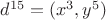 $d^{15}=(x^3,y^5)$