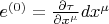 $e^{(0)} = \frac{\partial \tau}{\partial x^{\mu}} dx^{\mu}$