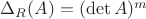 $\Delta_R(A)=(\det A)^m$