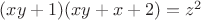 $(xy+1)(xy+x+2)=z^2$