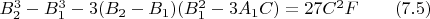 $B_2^3-B_1^3-3(B_2-B_1)(B_1^2-3A_1C)=27C^2F\qquad\eqno(7.5)$