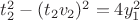 $t_2^2 - (t_2 v_2)^2 = 4 y_1^2$