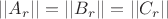 $||A_r||=||B_r||=||C_r||$