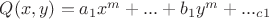 $Q(x,y)=a_1x^m+...+b_1y^m +..._c_1$