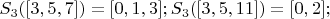 $ S_3([3,5,7])=[0,1,3]; S_3([3,5,11])=[0,2]; $