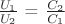 $\frac{U_1}{U_2}$ = $\frac{C_2}{C_1}$