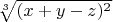 $\sqrt[3] {(x+y-z)^2}$