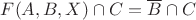 $F(A,B,X)\cap C=\overline{B}\cap C$