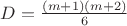 $D=\frac{(m+1)(m+2)}{6}$
