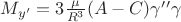 $M_{y&rsquo;}=3\frac{\mu}{R^3}(A-C)\gamma&rsquo;&rsquo;\gamma$