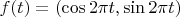 $f(t)=(\cos2\pi t,\sin2\pi t)$