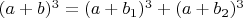 $(a+b)^3=(a+b_1)^3+(a+b_2)^3$
