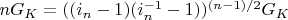 $n G_K=((i_n-1)(i_n^{-1}-1))^{(n-1)/2} G_K$