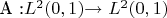 A :$L^2(0,1) $\to$ $L^2(0,1)