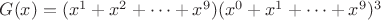 $G(x)=(x^1+x^2+\dots+x^9)(x^0+x^1+\dots+x^9)^3$