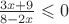 $\frac {3x+9} {8-2x} \leqslant 0$