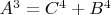 $A^3=C^4+B^4$