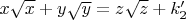 $x\sqrt{x}+y\sqrt{y}=z\sqrt{z}+k'_2$