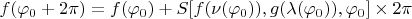 $f(\varphi_0+2\pi)=f(\varphi_0)+S[f(\nu(\varphi_0)),g(\lambda(\varphi_0)),\varphi_0]\times 2\pi$
