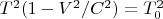 $T^2(1-V^2/C^2) = T_0^2$