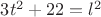 $3t^2+22=l^2$