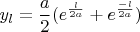 $$y_l=\frac{a}{2}(e^{\frac{l}{2a}}+e^{\frac{-l}{2a}})$$