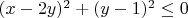 $(x-2y)^2+(y-1)^2\leq{0}$