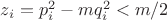 $z_i=p_i^2-mq_i^2<m/2